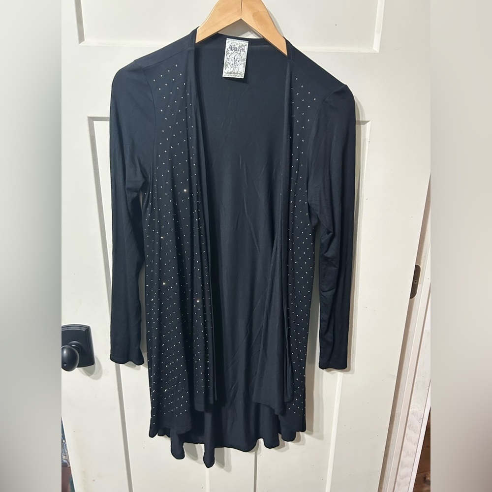 Vocal Black bling sparkle long sleeve Cardigan Small
